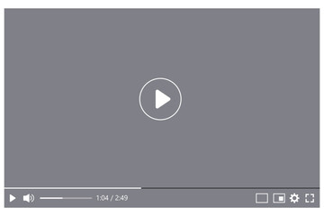 Modern gray online media player.