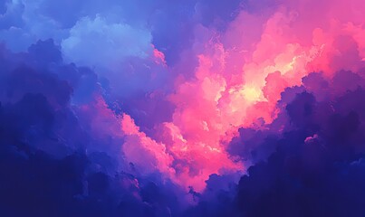 Cloud of the twilight sky, twilight sky after sunset with dark blue, purple, red sunlight on a blue hourly background