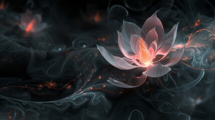 Abstract design featuring a beautiful magnolia flower in vibrant colors and artistic style