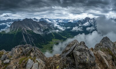 Alpine landscape, weather mood, cloud mood