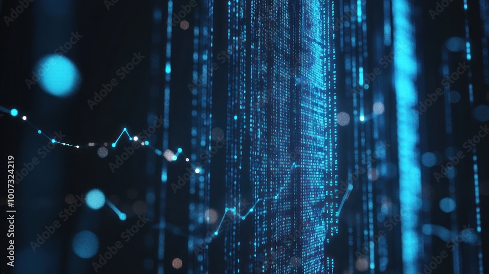 Poster abstract digital data visualization