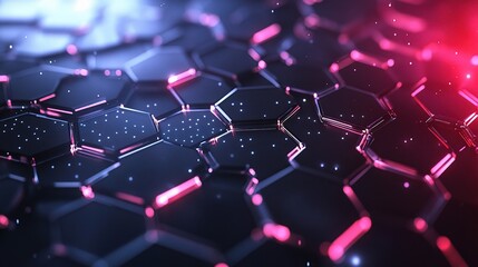 Obraz premium Abstract Hexagonal Pattern with Colorful Lights