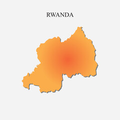 High detailed map of Rwanda