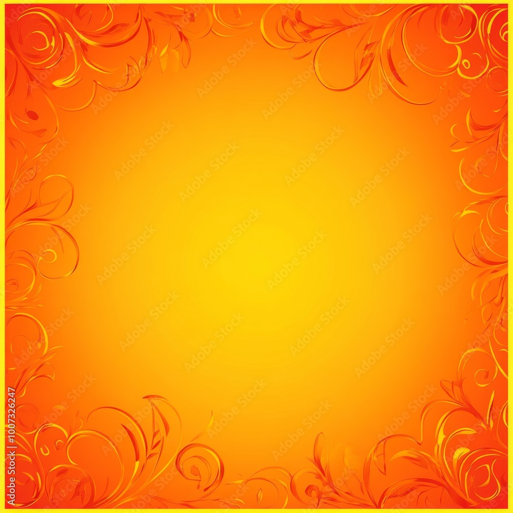 Poster a bright orange background accented with a vibrant yellow border creates a bold and energetic visual