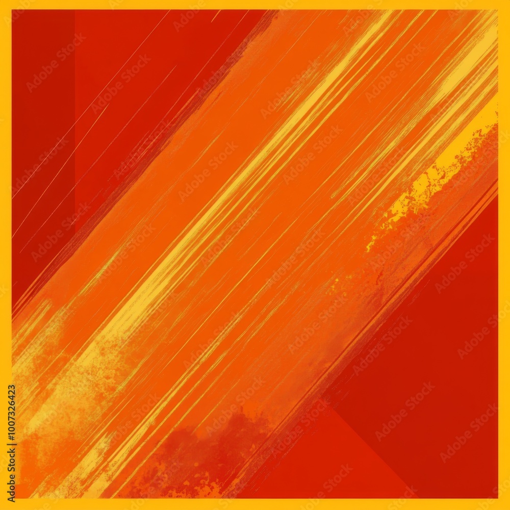 Poster a bright orange background accented with a vibrant yellow border creates a bold and energetic visual