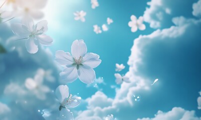 Beautiful white flower in the sky