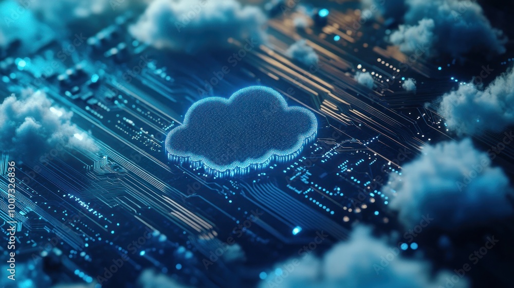 Poster cloud computing on circuit board