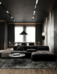 A modern and luxurious style living room.. stylish interior design.
