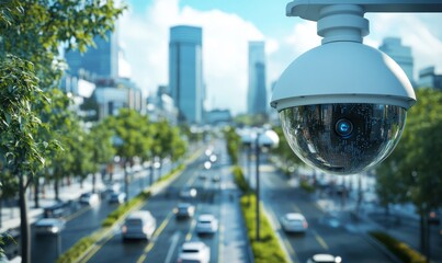 Smart city surveillance system with AI-powered cameras