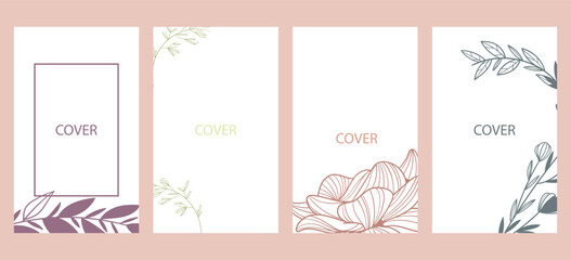 Cool abstract and floral design. Seamless pattern and mask used, easy to re-size. For notebooks, planners, brochures, Abstract creative universal artistic templates. Suitable for poster, business card