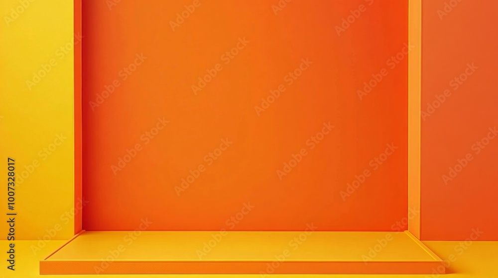 Poster a bright orange background accented with a vibrant yellow border creates a bold and energetic visual