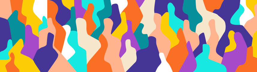 
Fashion people trendy colors abstract silhoettes background 
