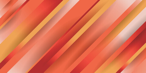 geometric background with bright diagonal stripes with a 3D effect. Red, orange and peach rectangles are collected from the wall. Vector illustration, realism