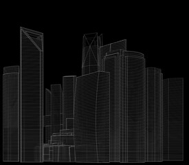 Obraz premium City architecture 3d illustration