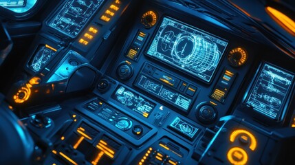 Obraz premium Futuristic Spaceship Cockpit