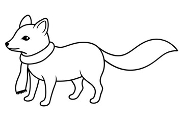 Adorable Arctic Fox Sporting a Colorful Scarf Vector Illustration for Animal Lovers
