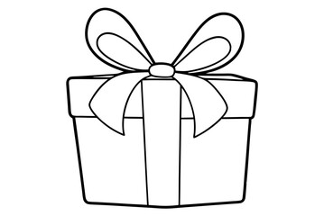 Charming Vector Illustration of a Wrapped Gift Adorned with a Big Bow for Celebrations
