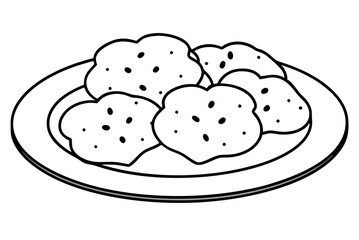 Cheerful Plate of Christmas Cookies Illustrated in Charming Vector Style
