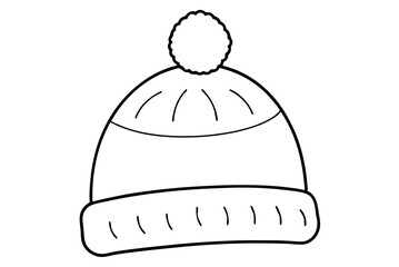 Trendy Knitted Winter Hat with Pom Pom Illustrated in Vector Style for Fashion Lovers
