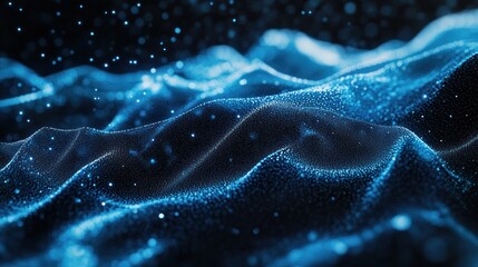 Obraz premium Abstract Blue Particles Waves
