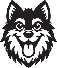 Obraz premium Wolf head funny silhouette vector style in white background 