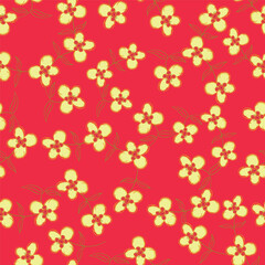 Flowers seamless pattern. vector illustration. Abstract flowers, floral vector with leaves
