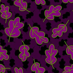 Autumn floral seamless oak leaves pattern for wrapping paper and fabrics