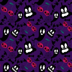 Naklejka premium Halloween cute pumpkins seamless monsters pattern for wrapping paper and fabric
