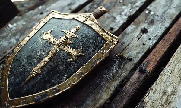 Wooden shield armory medieval