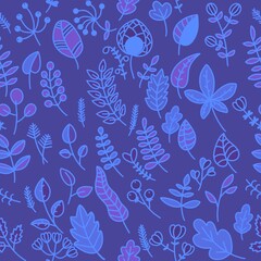 Autumn floral seamless leaves pattern for wrapping paper and fabrics