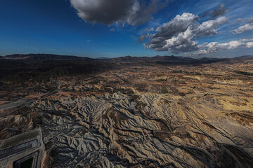Aerial view of the Abanilla Desert, Murcia region, Spain
