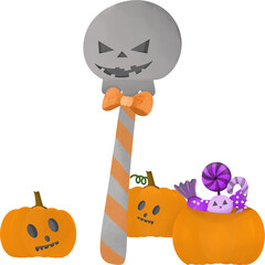 halloween skull pumpkin 