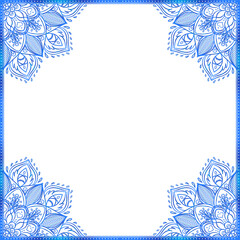 Vector ornamental mandala inspired ethnic art, patterned Indian paisley. Hand drawn illustration. Invitation element. Tattoo, astrology, alchemy, boho and magic symbol.