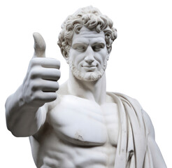 Obraz premium PNG Greek sculpture doing thumbs up statue clothing apparel.