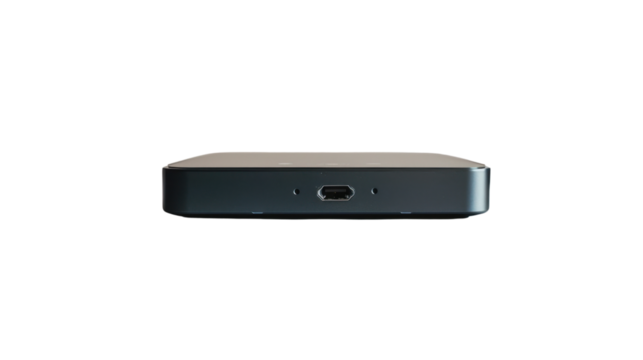 WiFi extender with dual antennas on white background