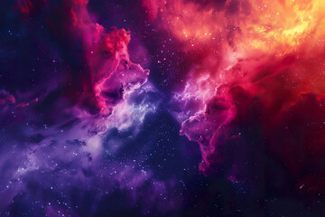 A purple and blue sky with many stars, generative ai image.,