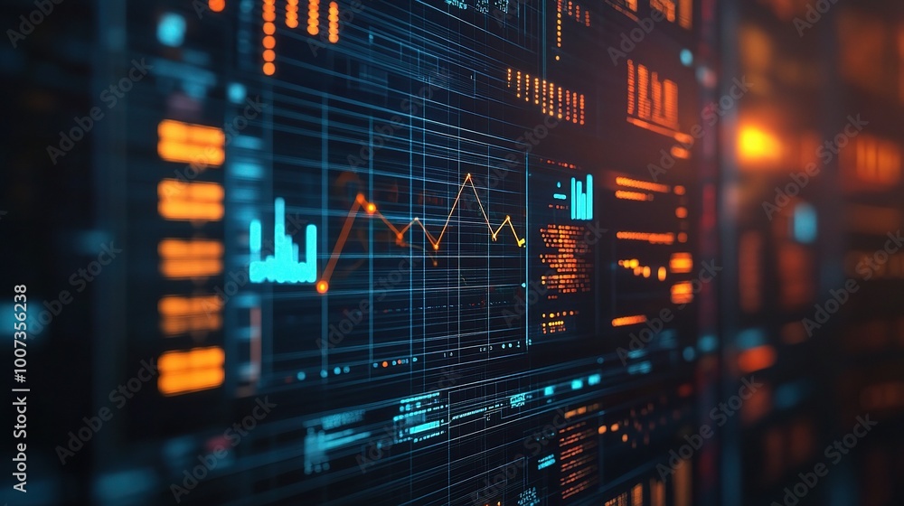 Aufkleber abstract data visualizations with bright colors