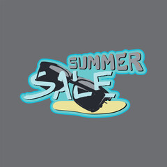 summer sale text sticker icon illustration