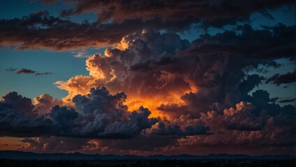 Fototapeta premium Colorful Mountain Sunset: Breathtaking Landscape Photography