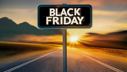 Traffic sign with the text BLACK FRIDAY