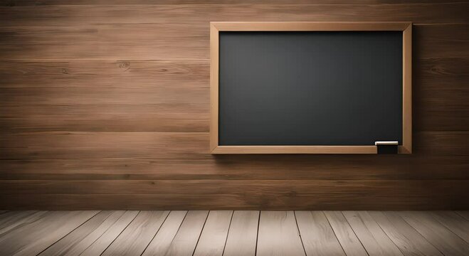 empty room with blackboard