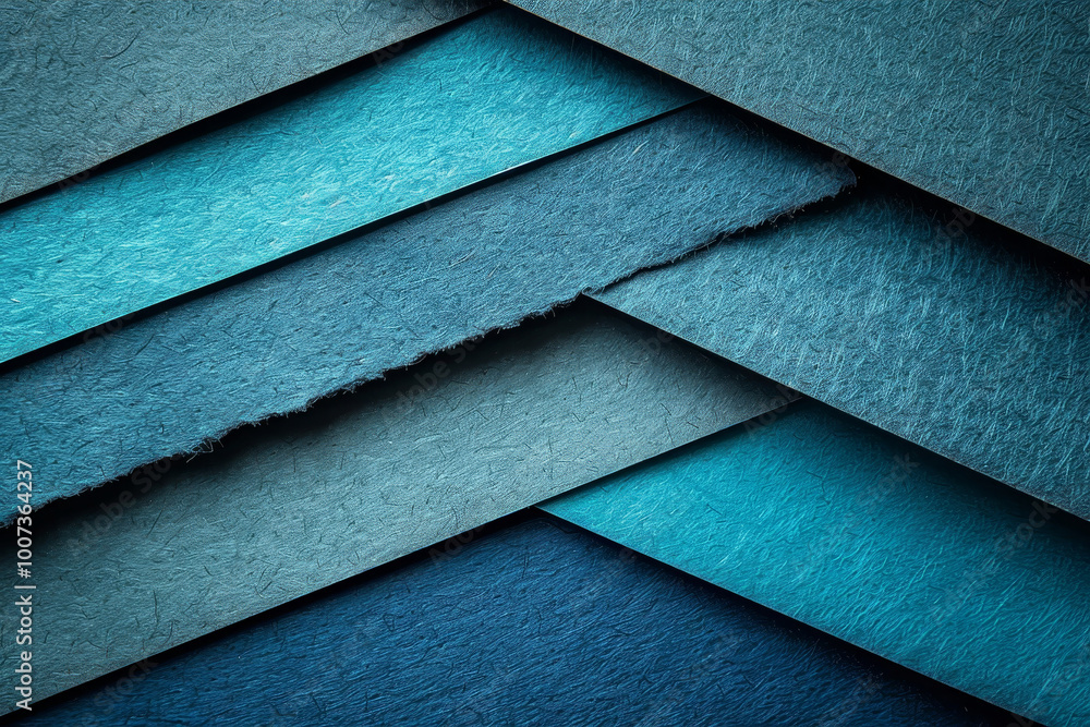 Poster soft textured paper layers in various shades of blue create an artistic composition, showcasing over