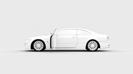 Fototapeta premium Isolated white car door on a white background featuring a precise clip path for clarity