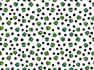 Autumn oak seamless leaves and acorns pattern for fabrics and linens