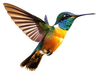 Fototapeta premium PNG A flying colorful hummingbird photography high birdwatching.
