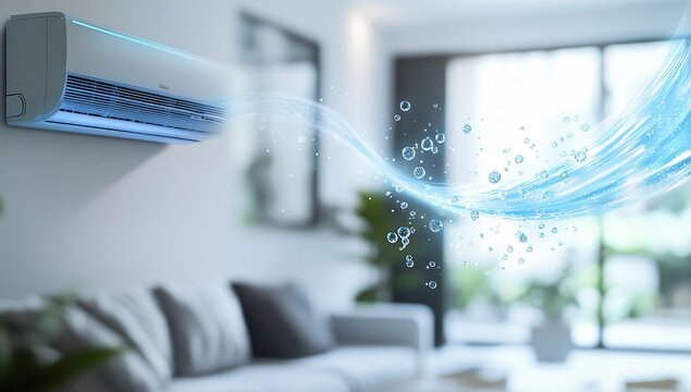 fresh air flowing frow an air conditionner