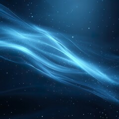 Fototapeta premium Shiny blue particles forming abstract wave technology themed background