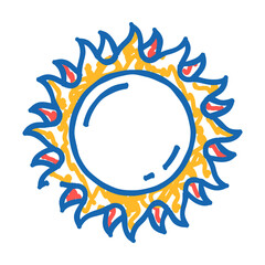 sun sunshine summer sunlight doodle icon sketch vector. sun sunshine summer sunlight sign. isolated symbol illustration