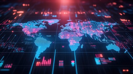 Obraz premium Digital World Map