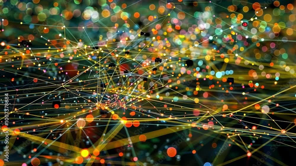 Poster abstract background showing a network of lines and glowing points, representing the complexity of di